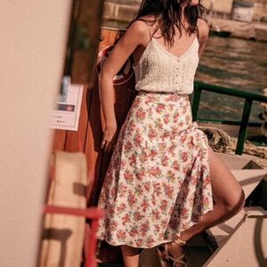 Sezane Floral Tabata Skirt